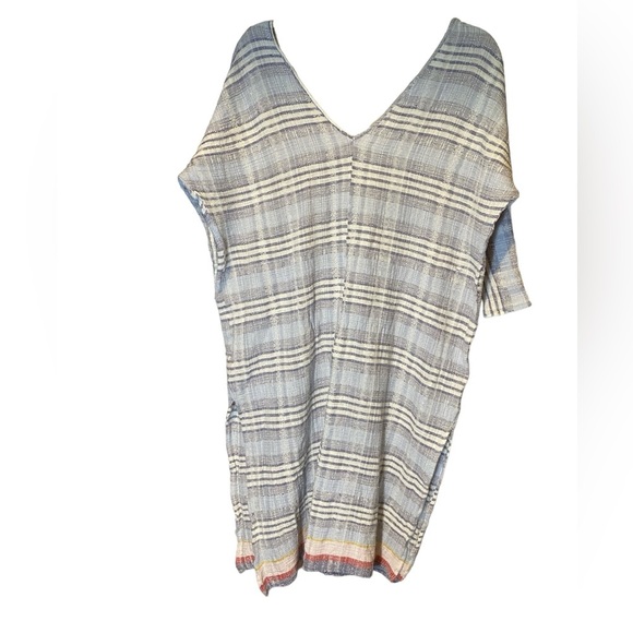 Christy Dawn Rou Kaftan Plaid Textured Tunic Swim Cover up - Picture 2 of 4